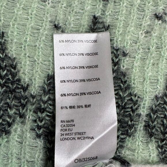 Free People Through the Motions Argyle Short Sleeve Sweater Size Medium - Picture 6 of 6